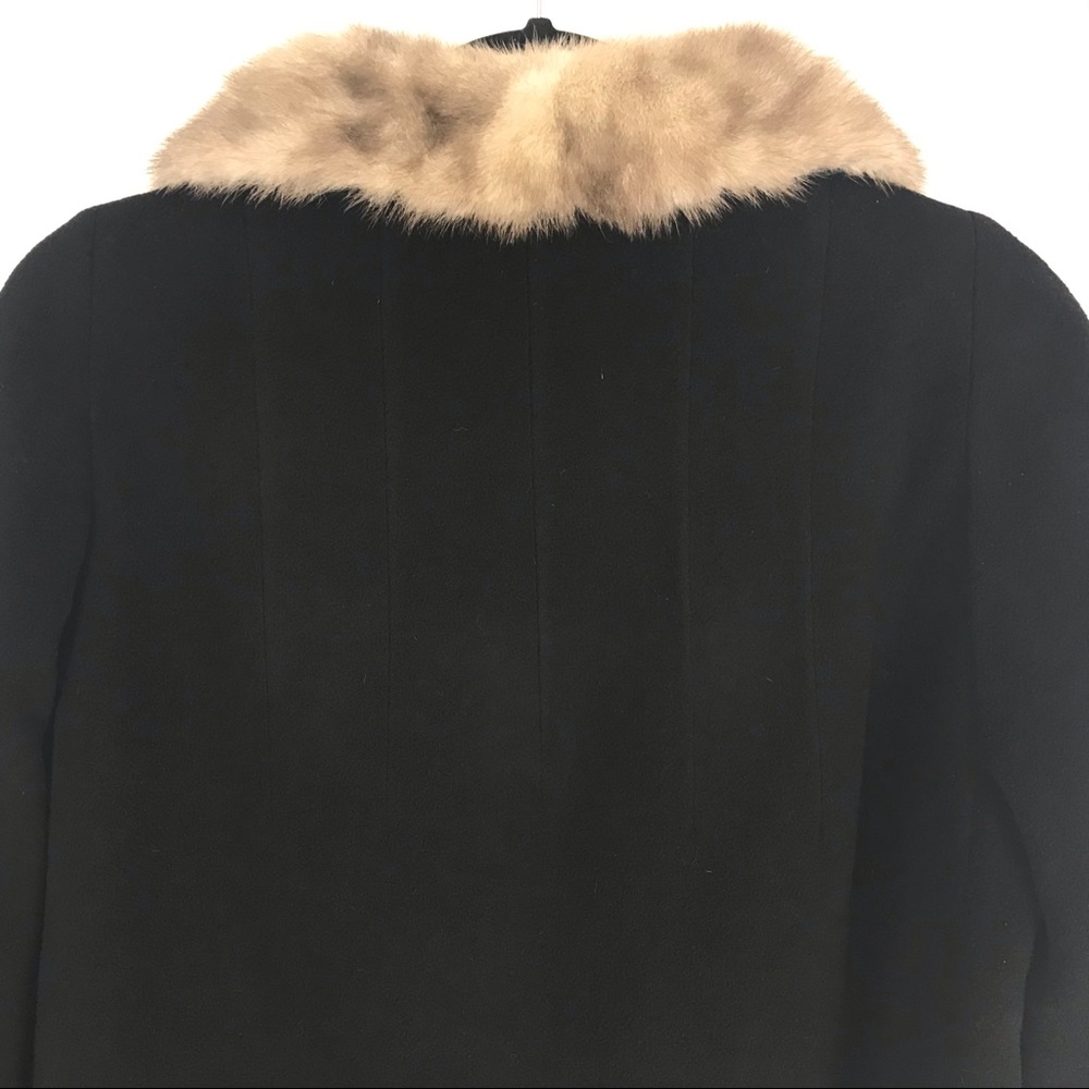 Vintage 100%  Cashmere Coat with Fur Collar, M/L - Picture 4 of 8